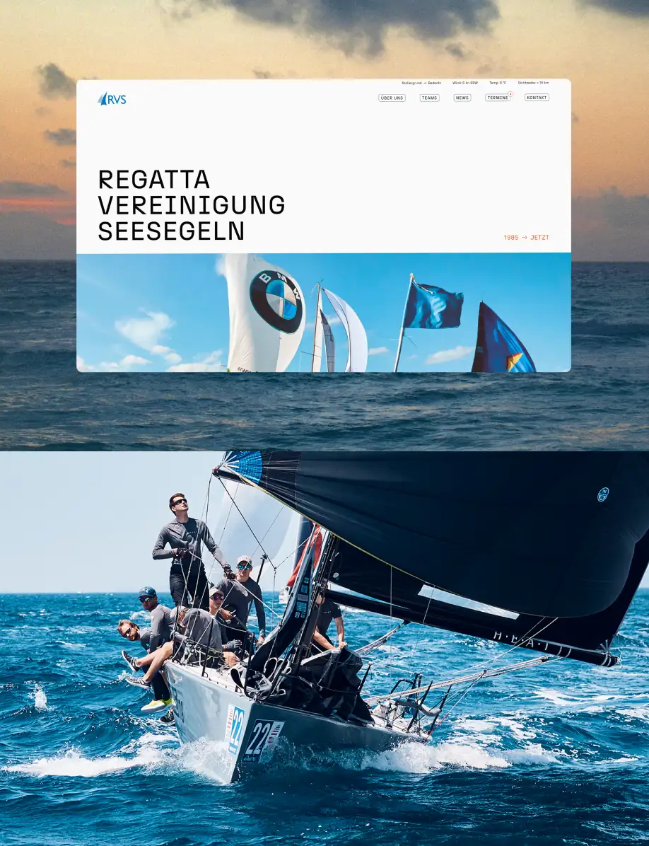 Webdesign für die Regatta Vereinigung Seesegeln.